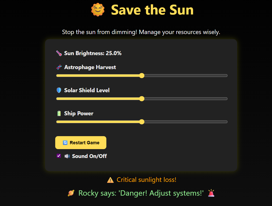 Save the Sun Game